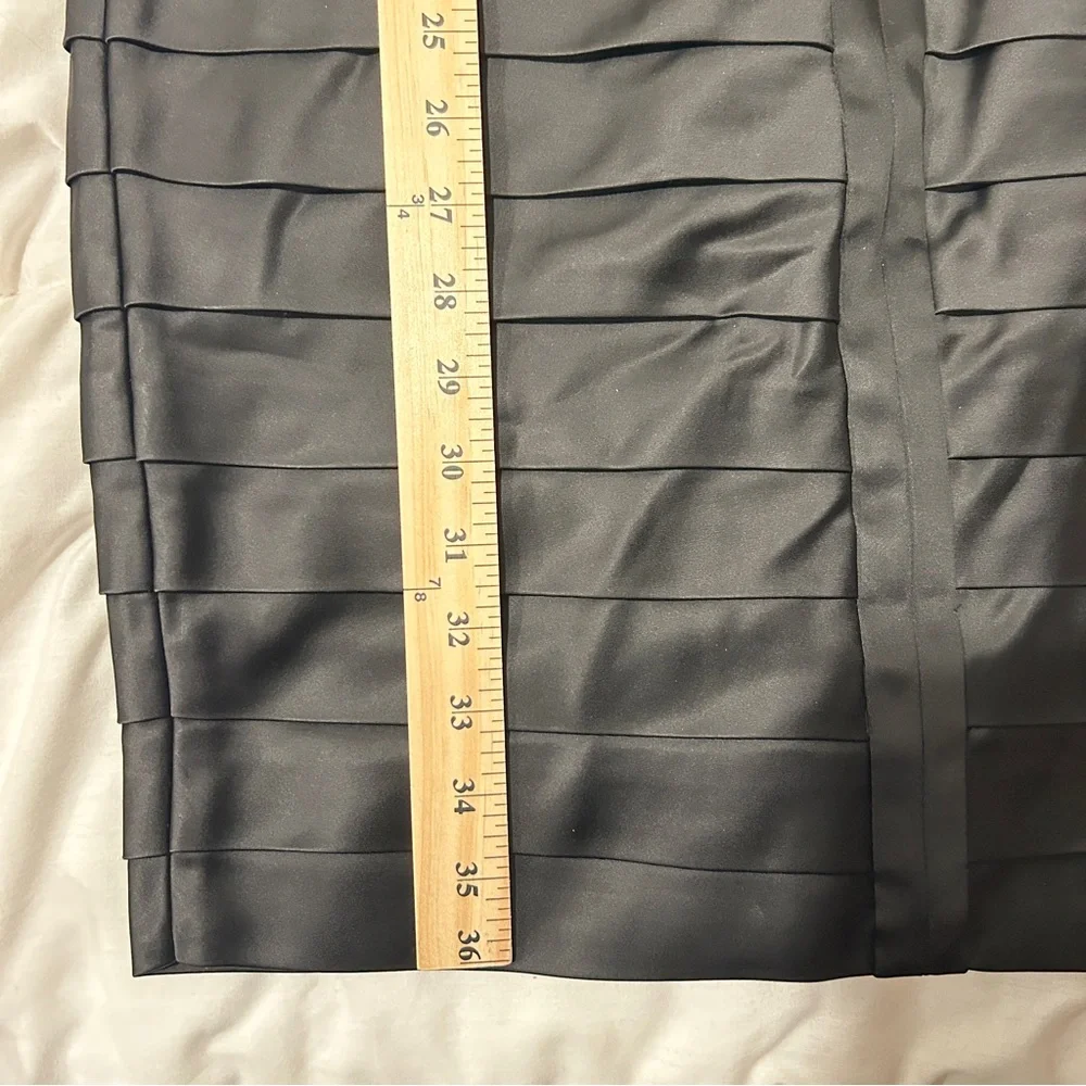 Calvin Klein Black Bandage-Style Sleeveless Bodycon Satin Cocktail Dress Carolyn - Picture 9 of 10